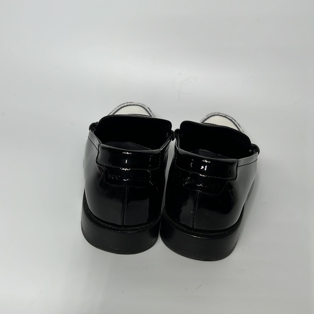 ❌SOLD❌ Saint Laurent Le Loafer Flats in Nero & Blanc Optique 38 - Picture 7 of 10